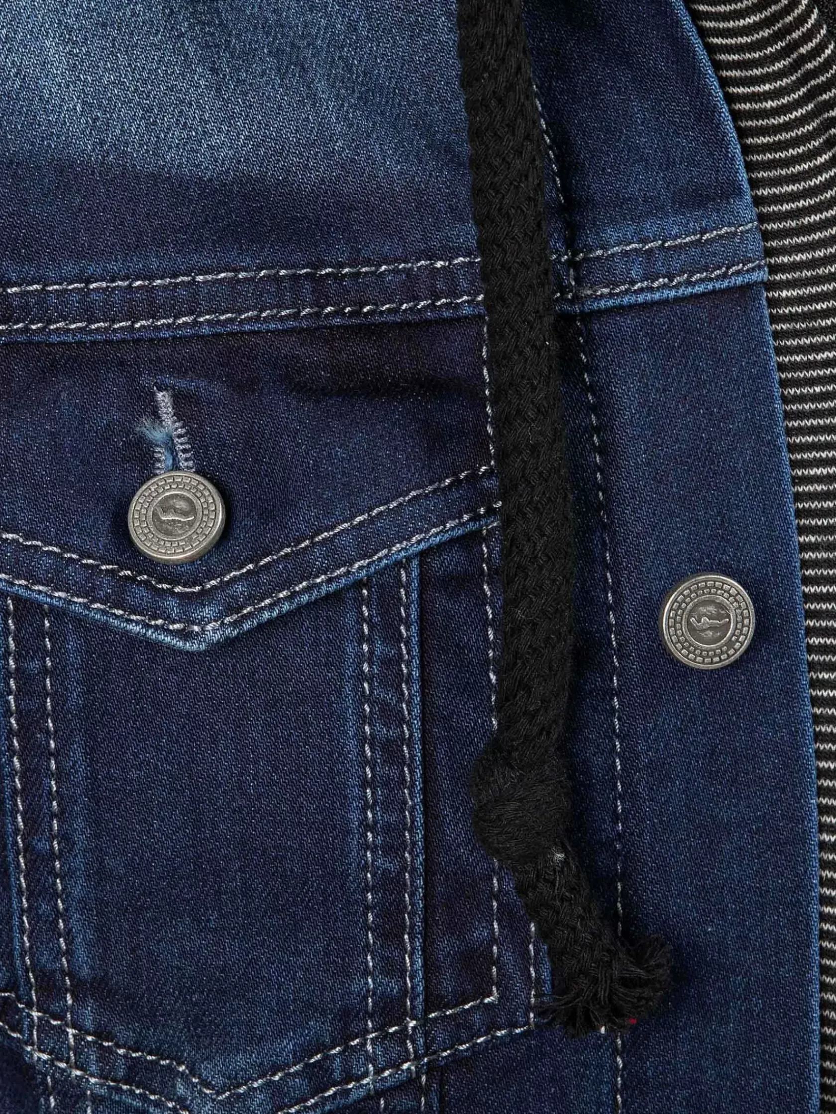 Wam Denim Vesten|Thun Slim Fit Hoodie Navy Black Vesten