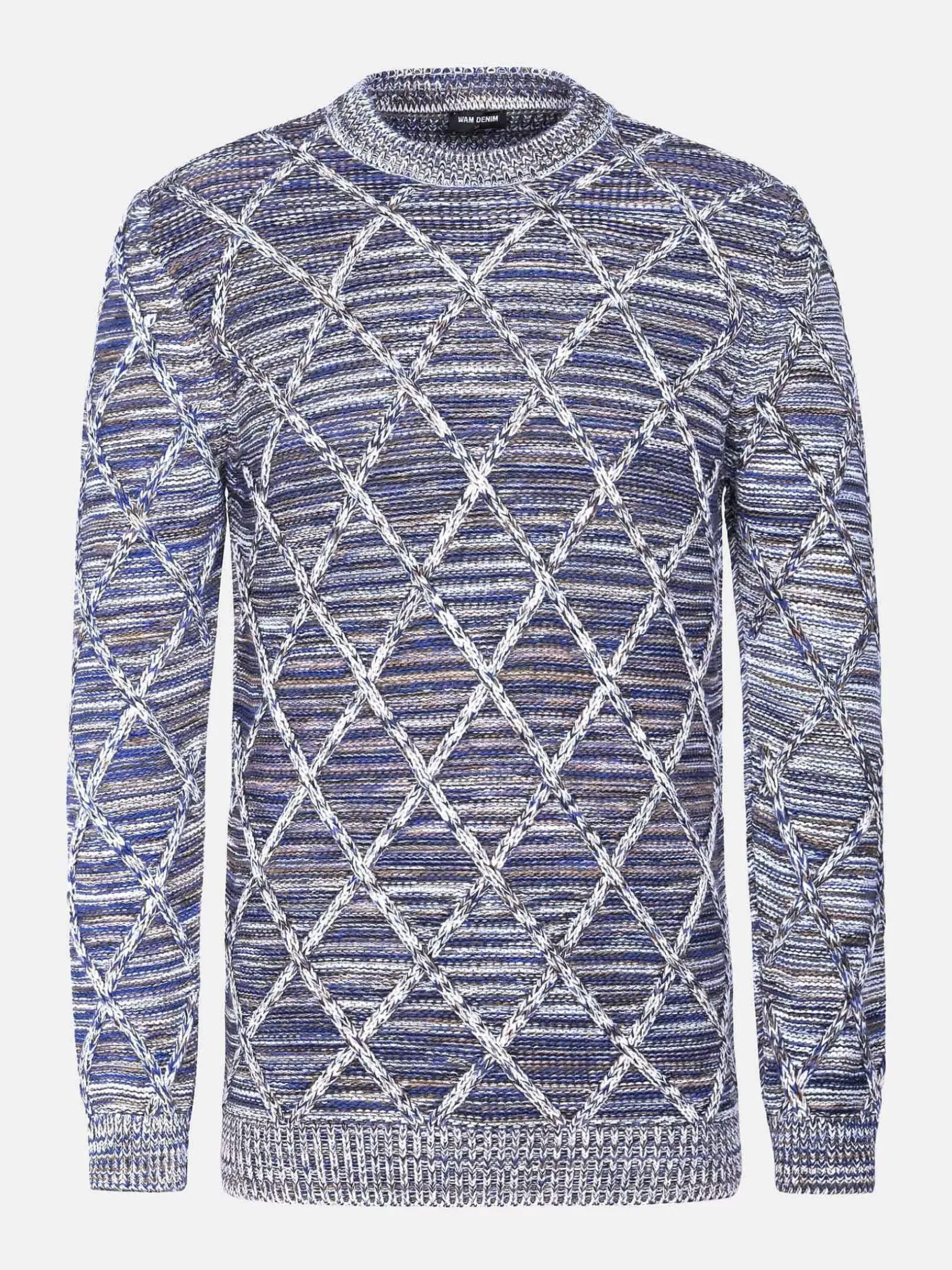 Wam Denim Truien|Truien 77520 Flinn Grey Royal Blue