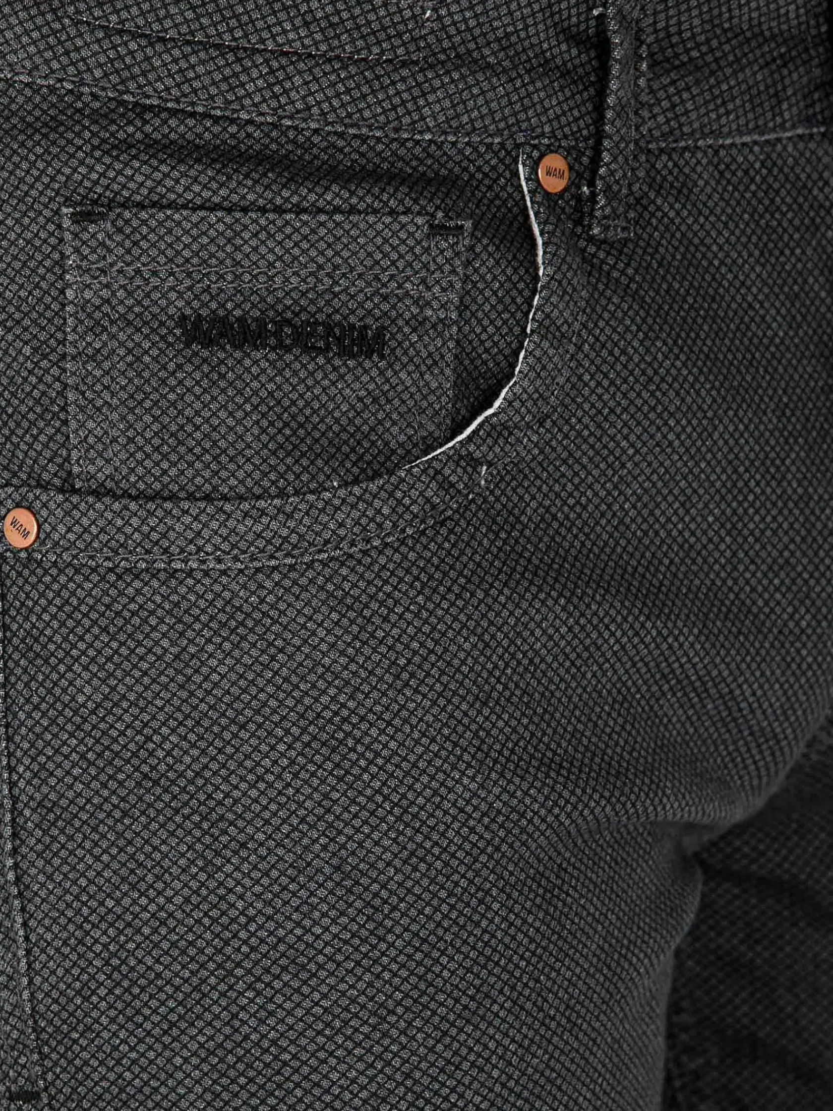 Wam Denim Jeans|Twilight Mini Check Slim Fit Anthracite Jeans