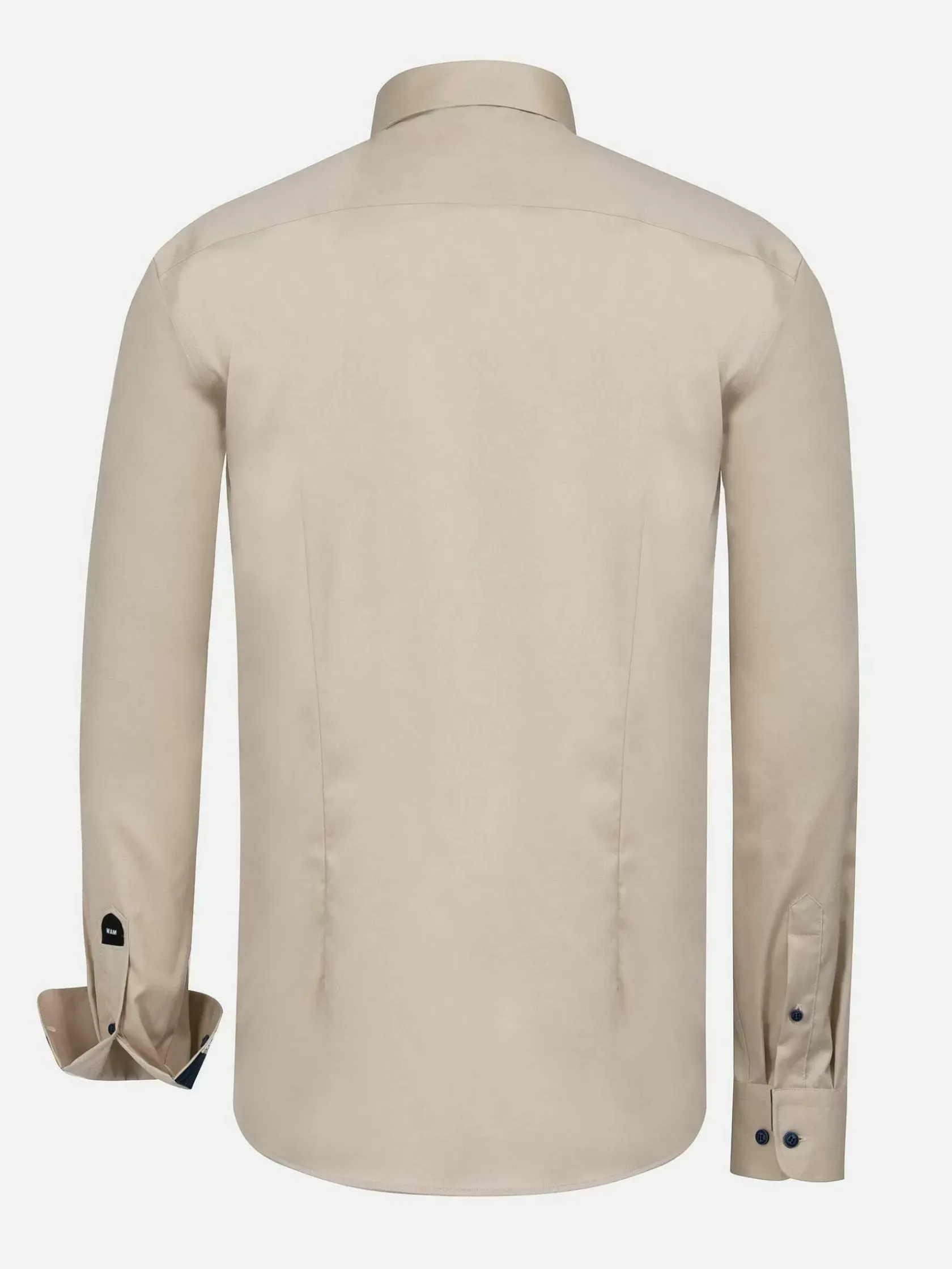 Wam Denim Overhemd Lange Mouwen|Vercelli Solid Beige Overhemd Longe Mouw