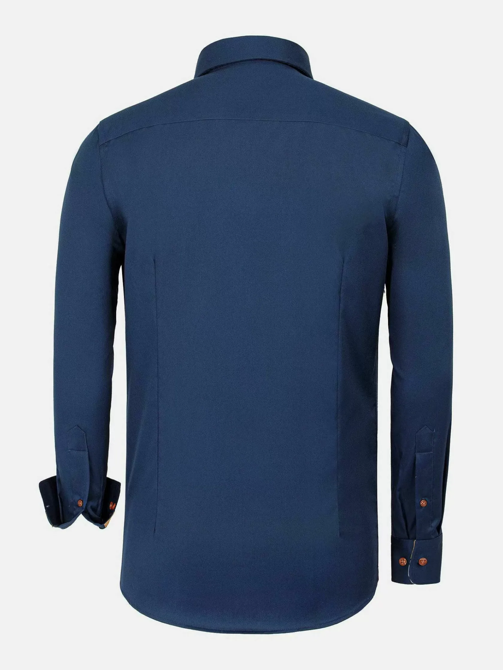 Wam Denim Overhemd Lange Mouwen|Vercelli Solid Navy Overhemd Lange Mouw