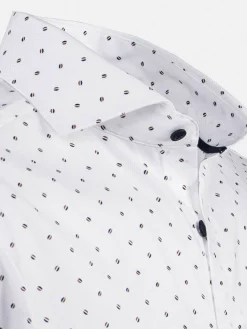 Wam Denim Overhemd Lange Mouwen|Verdantia Coffee Bean Pattern White Overhemd Lange Mouw
