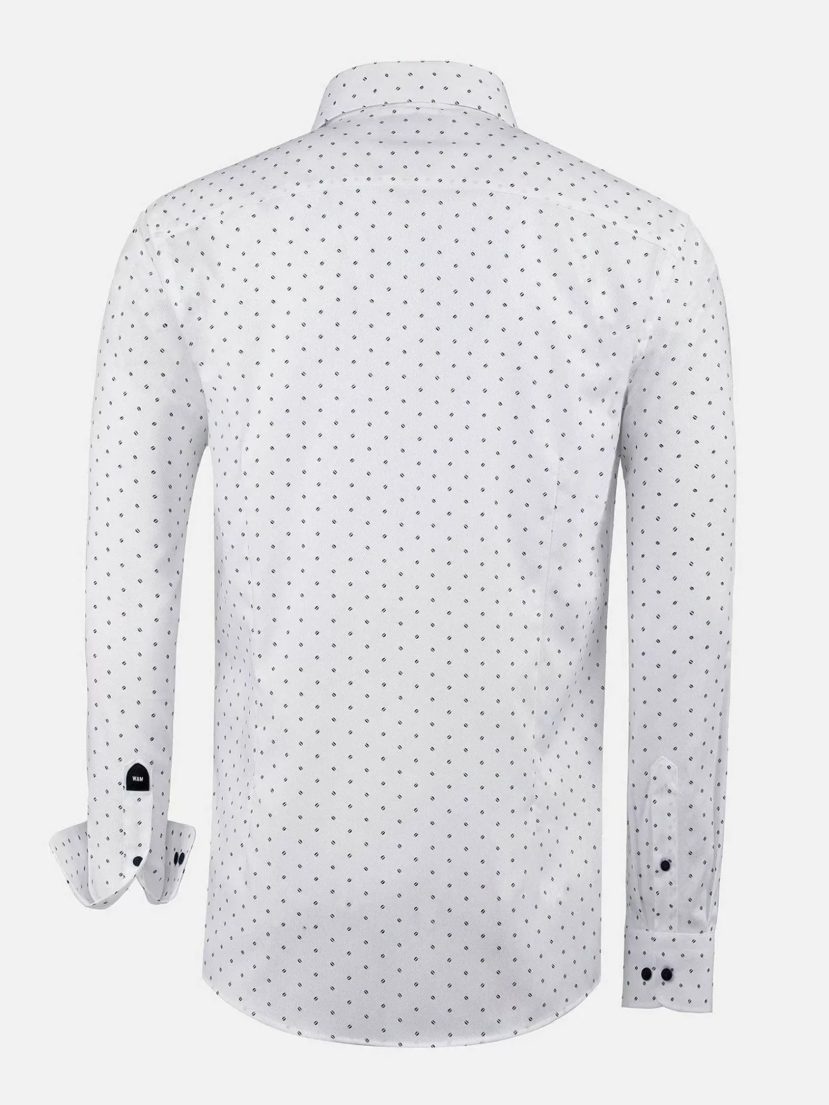 Wam Denim Overhemd Lange Mouwen|Verdantia Coffee Bean Pattern White Overhemd Lange Mouw