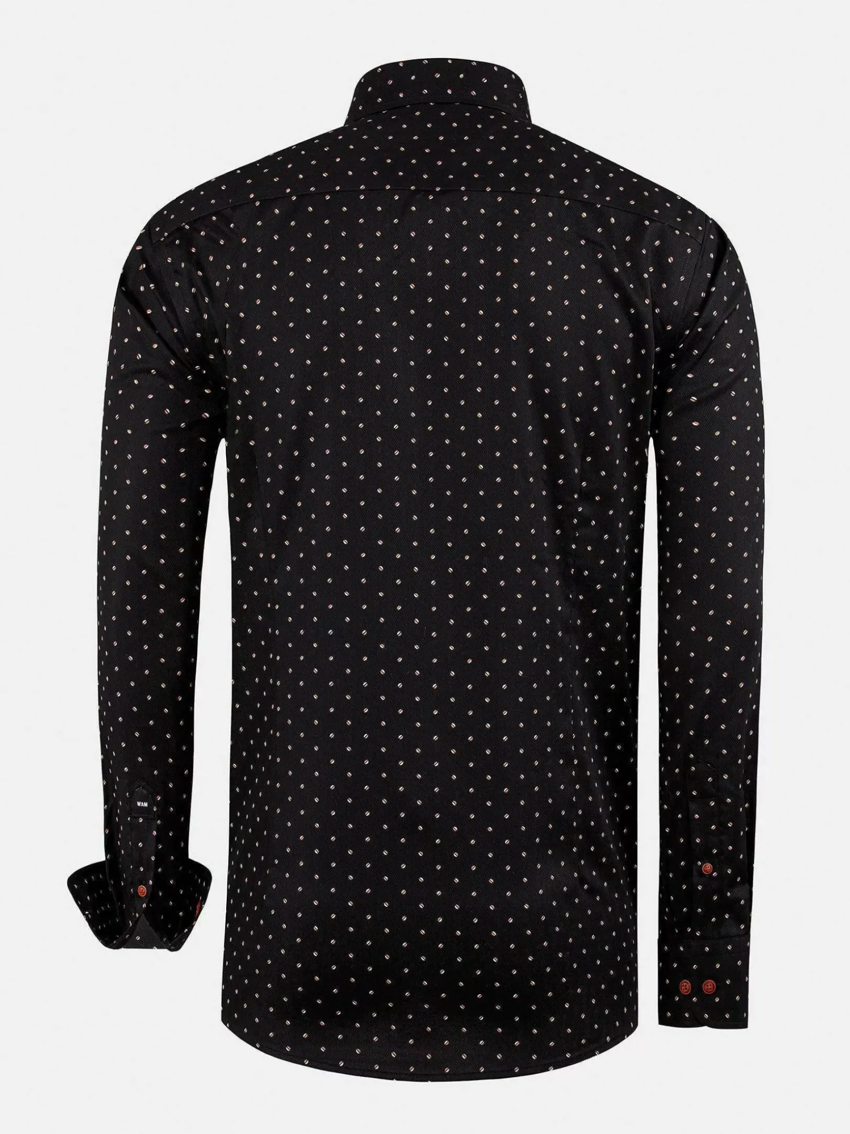 Wam Denim Overhemd Lange Mouwen|Verdantia Coffee Bean Pattern Black Overhemd Lange Mouw