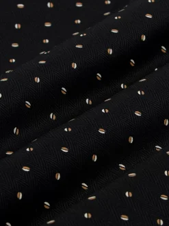 Wam Denim Overhemd Lange Mouwen|Verdantia Coffee Bean Pattern Black Overhemd Lange Mouw