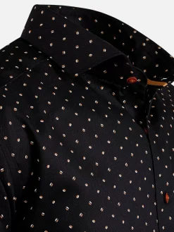 Wam Denim Overhemd Lange Mouwen|Verdantia Coffee Bean Pattern Black Overhemd Lange Mouw