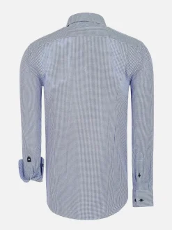 Wam Denim Overhemd Lange Mouwen|Vermilion Checkered Blue Overhemd Lange Mouw