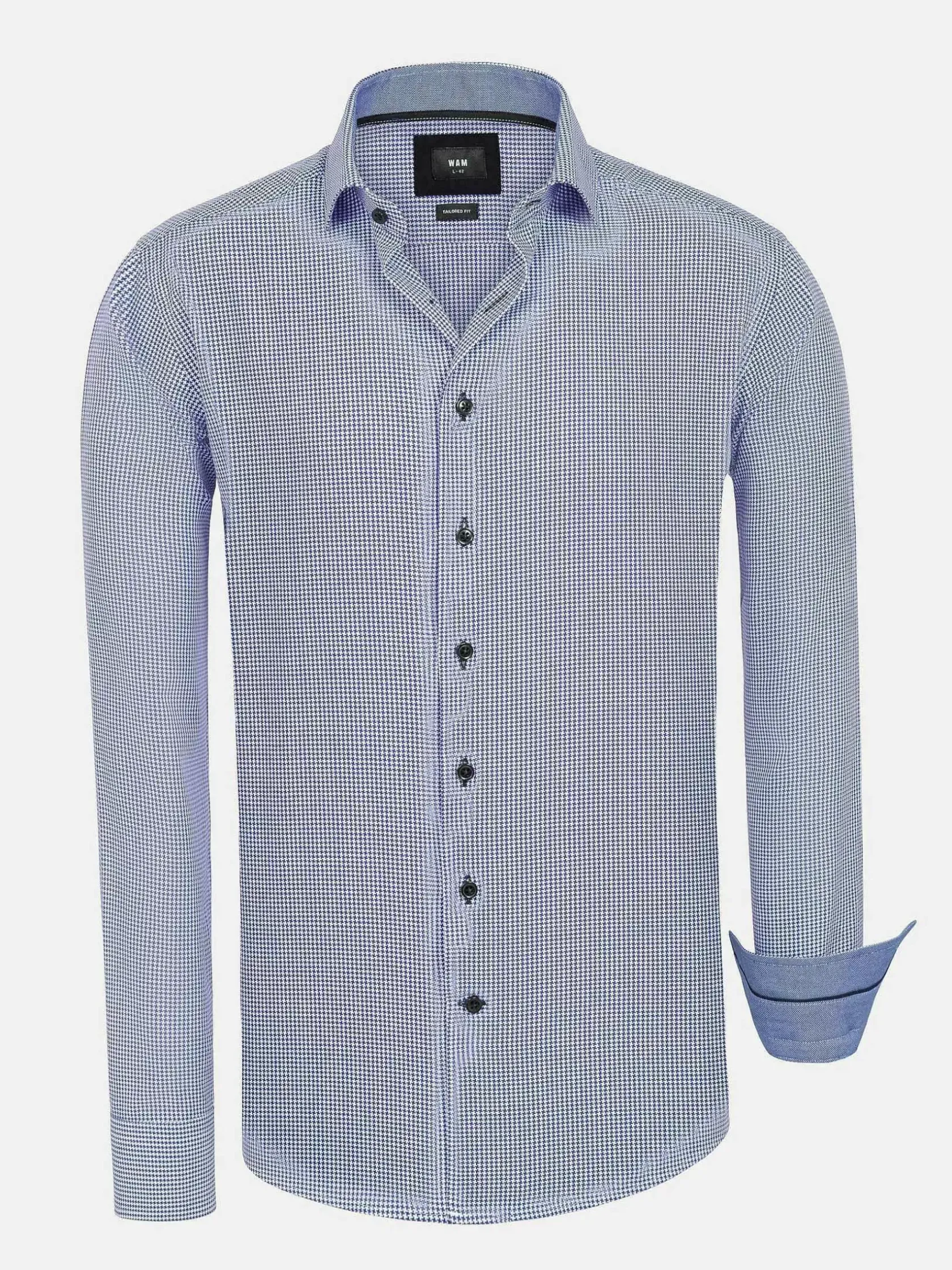 Wam Denim Overhemd Lange Mouwen|Vermilion Checkered Blue Overhemd Lange Mouw