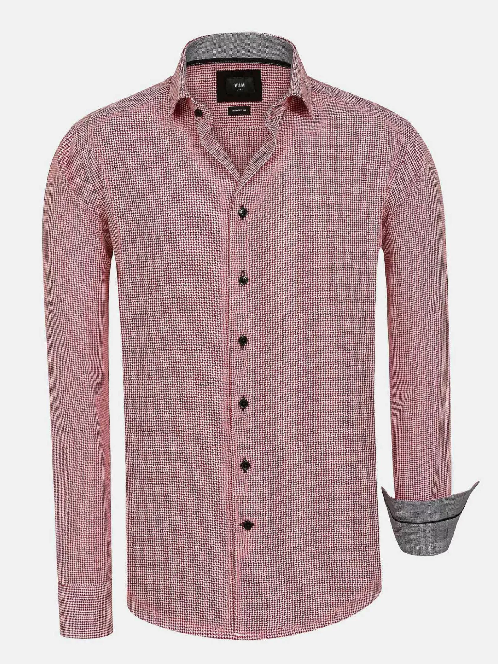 Wam Denim Overhemd Lange Mouwen|Vermilion Checkered Red Overhemd Lange Mouw