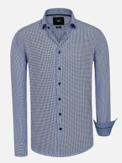 Wam Denim Overhemd Lange Mouwen|Vermilion Checkered Royal Blue Overhemd Lange Mouw