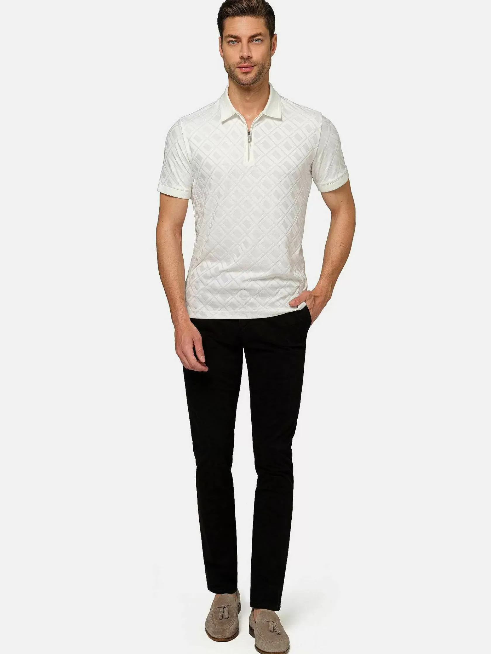 Wam Denim Polo'S|Vista Zipper White Polo