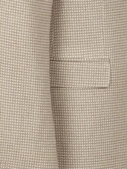 Wam Denim Colberts|Vivia Single Breasted Check Dark Beige Colbert