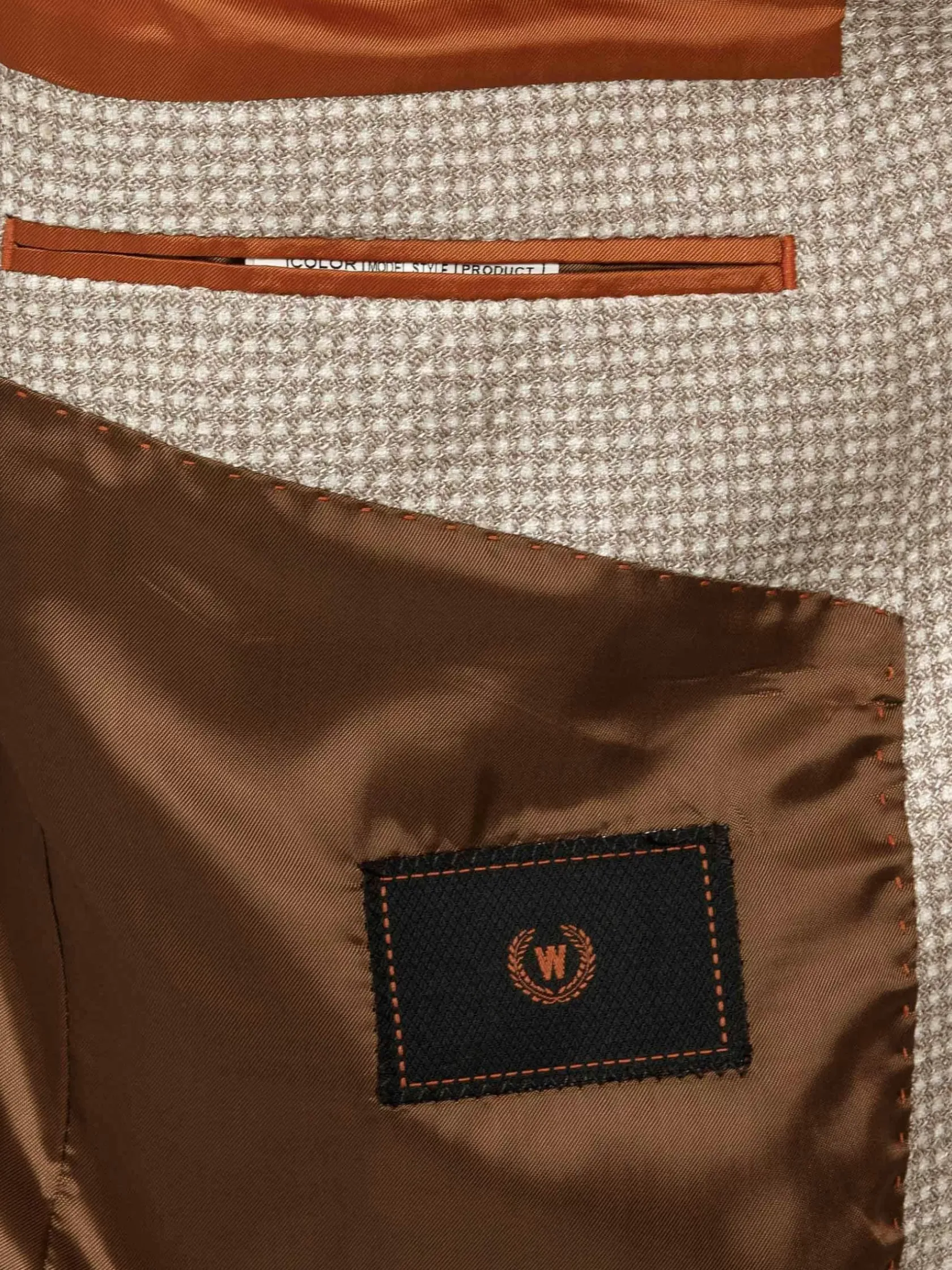 Wam Denim Colberts|Vivia Single Breasted Check Dark Beige Colbert
