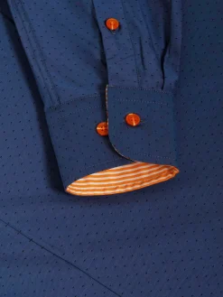 Wam Denim Overhemd Lange Mouwen|Waylon Regular Fit Indigo Overhemd