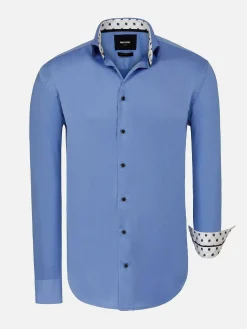Wam Denim Overhemd Lange Mouwen|Waylon Regular Fit Royal Blue Overhemd