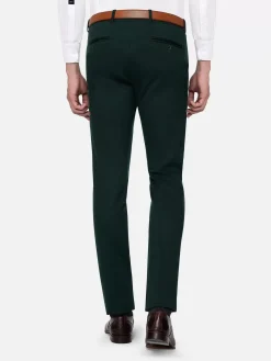 Wam Denim Pantalons|Wayne Glen Check Slim Fit Green Suit Pantalon