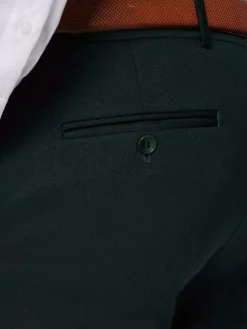 Wam Denim Pantalons|Wayne Glen Check Slim Fit Green Suit Pantalon