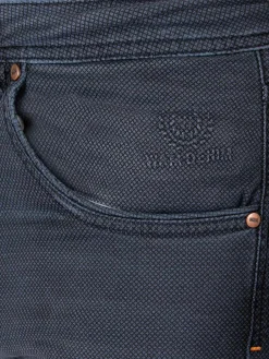 Wam Denim Jeans|Zion Mini Check Slim Fit Navy Jeans