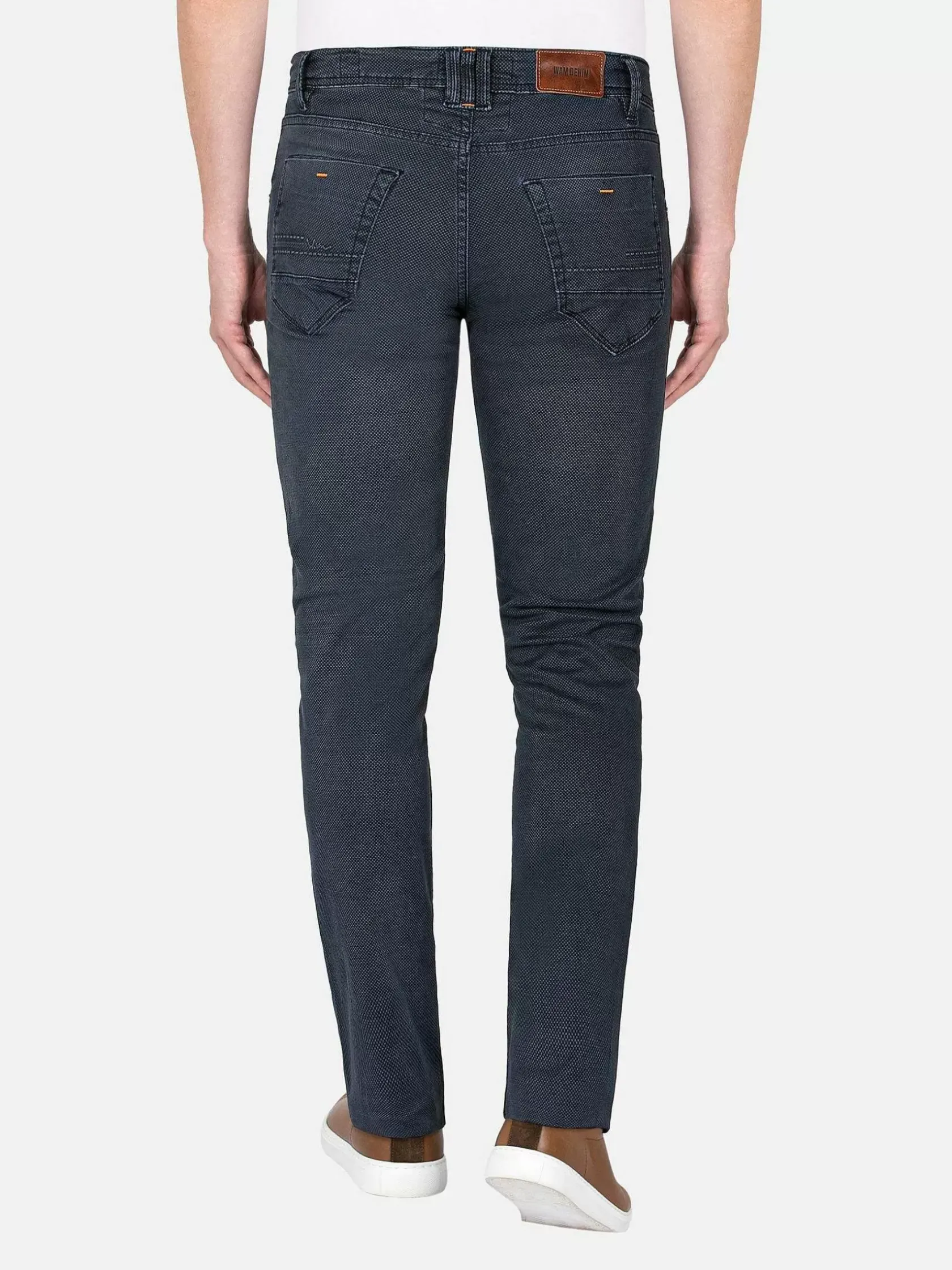 Wam Denim Jeans|Zion Mini Check Slim Fit Navy Jeans
